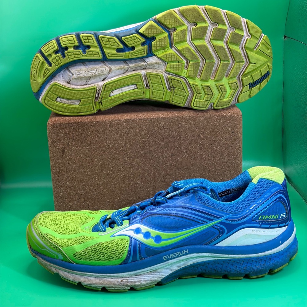 Saucony‎ Omni 15 Running Shoes Womens 8.5 Blue/Green EVERUN Stability Sneakers
